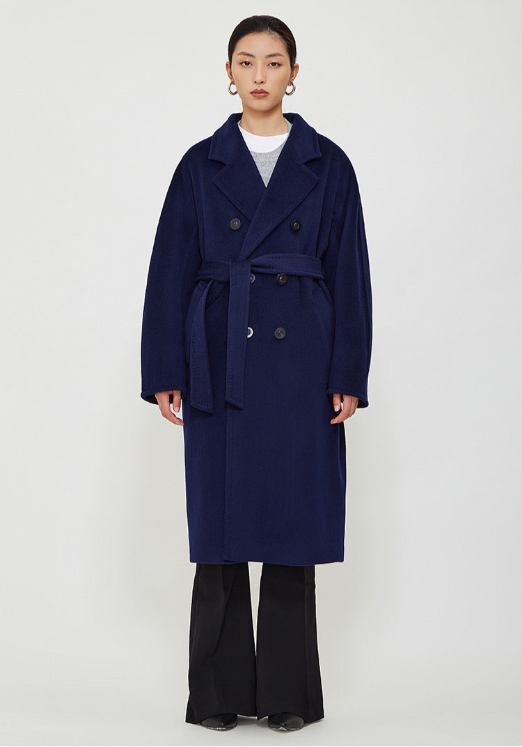 Suri Wool Long Coat #101801 Dark Blue