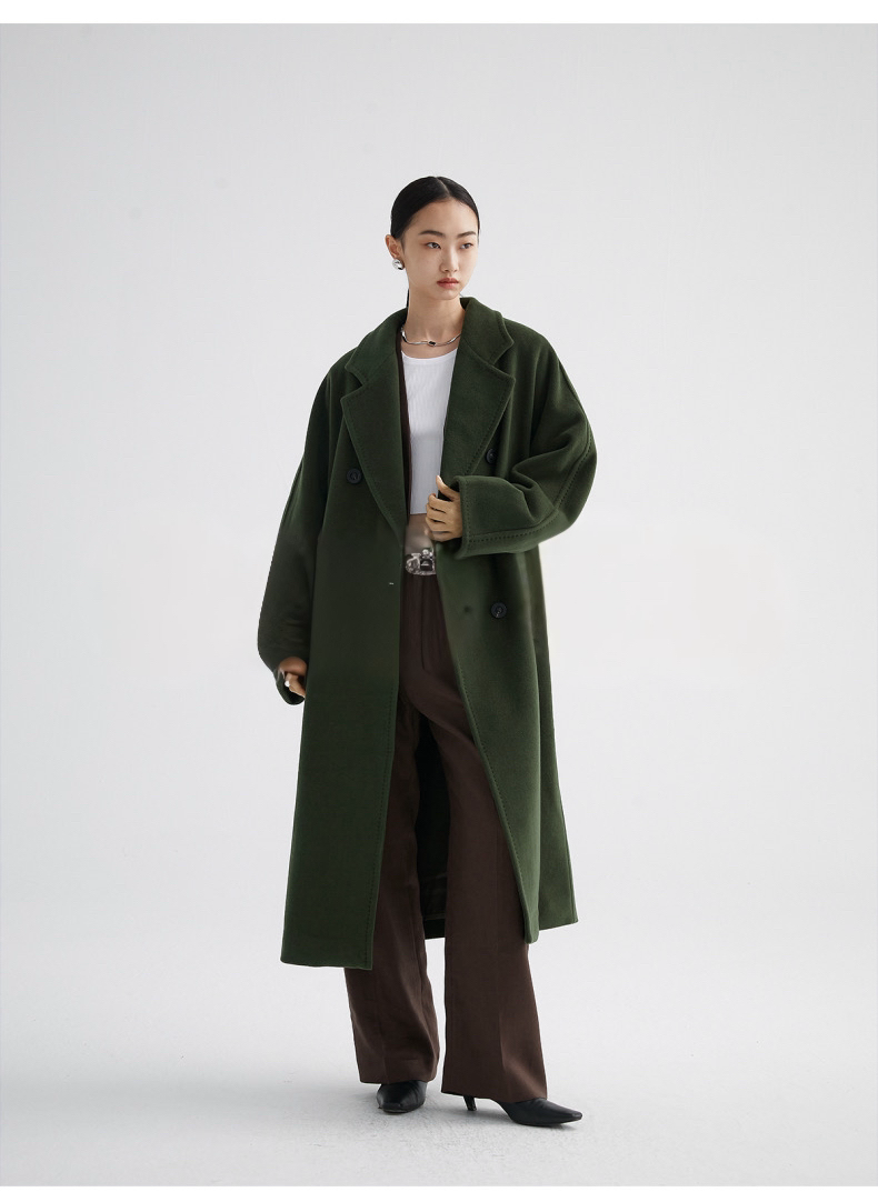 Suri Wool Long Coat #101801 Green