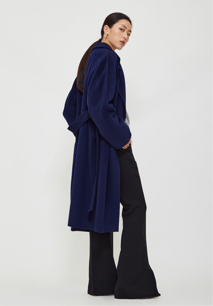 Suri Wool Long Coat #101801 Dark Blue