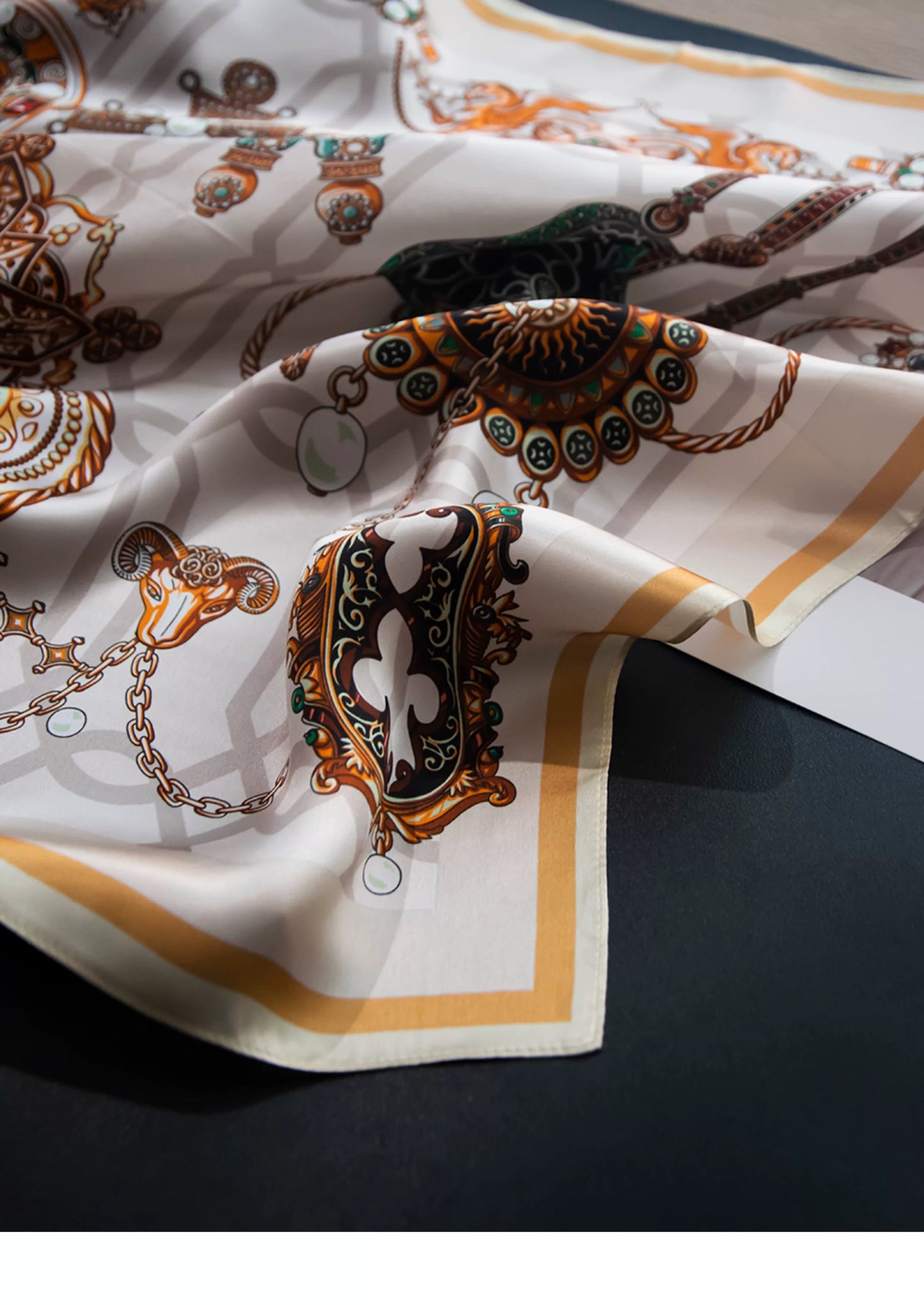 Pure Mulberry Silk Scarf – Lightweight 12 Momme Crepe, 70cm Square