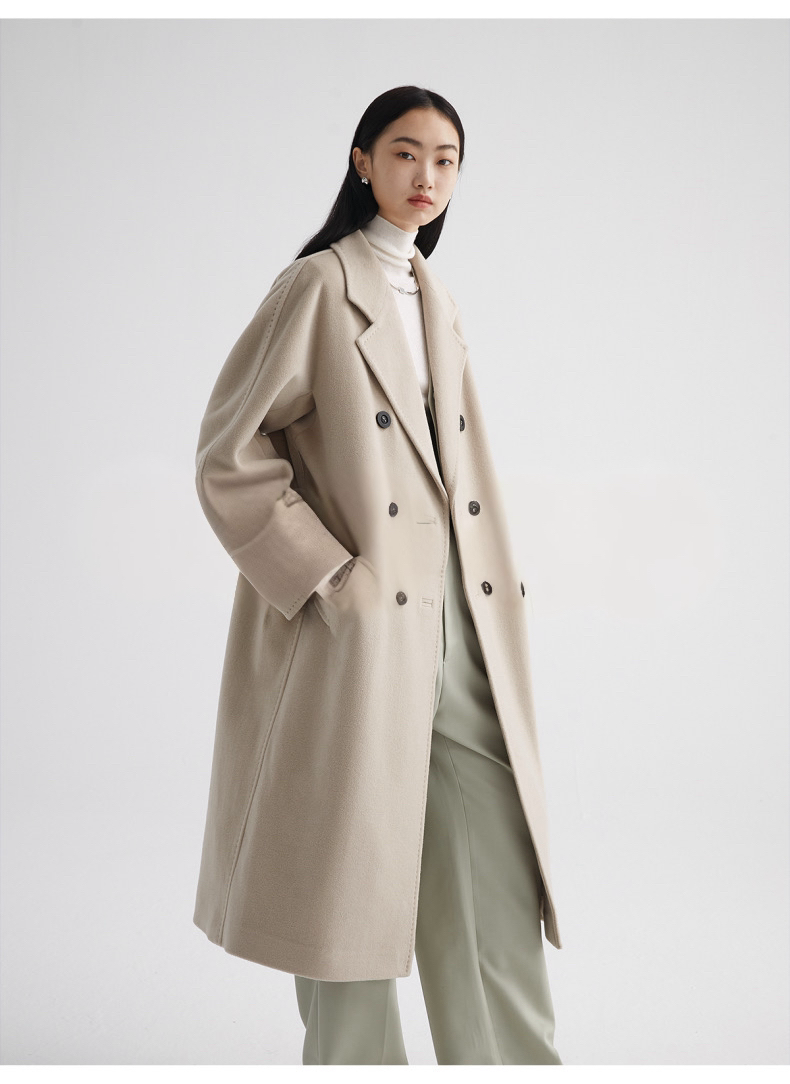 Suri Wool Long Coat #101801 Sand