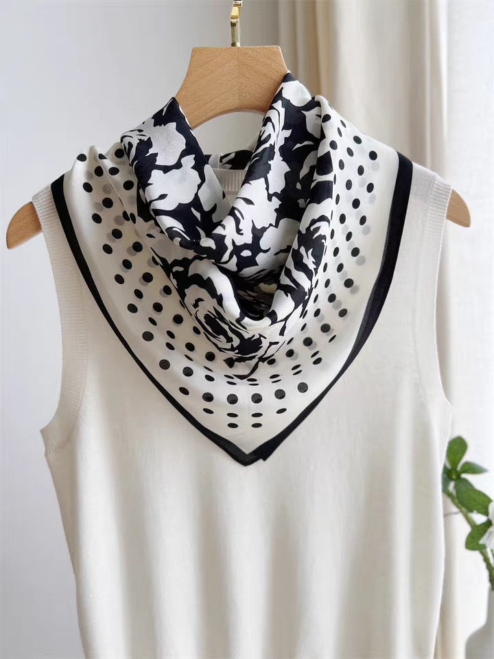 Pure-silk crêpe-de-chine double georgette scarf 100 % mulberry silk 70cm Square
