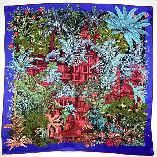 Reversible Double-Sided 100% Mulberry Silk Twill Scarf 18 momme 90cm Squre