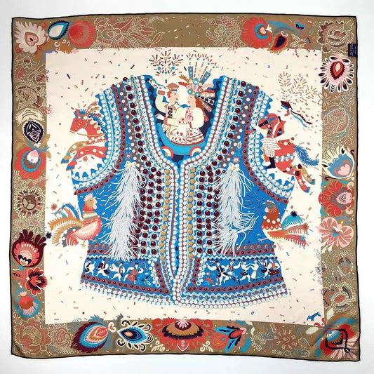 Reversible Double-Sided 100% Mulberry Silk Twill Scarf 18 momme 90cm Squre