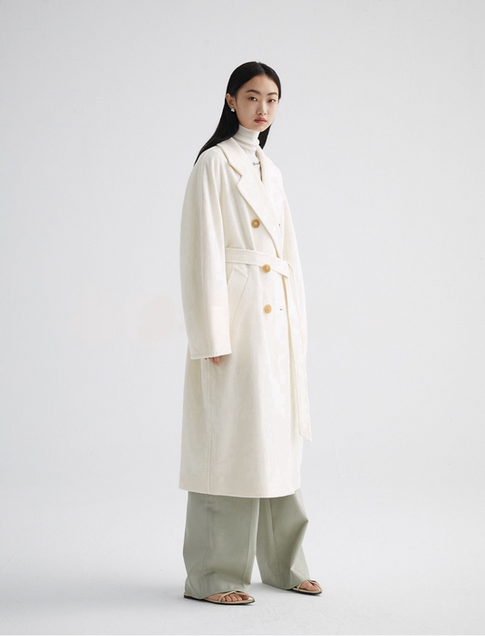 Suri Wool Long Coat #101801 Cream