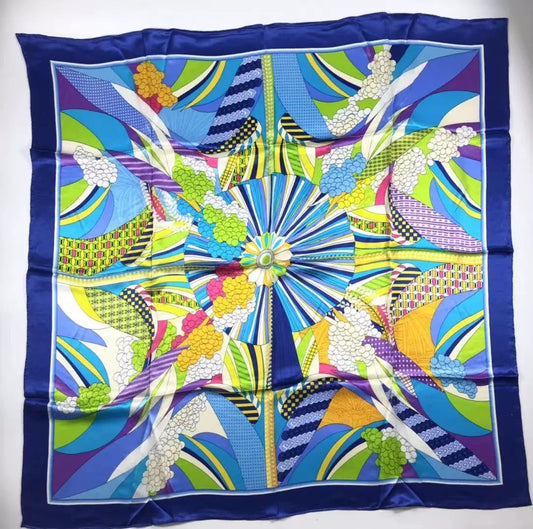 Pure Mulberry Silk Scarf – Lightweight 12 Momme Crepe, 110cm Square Large Wrap Shawl