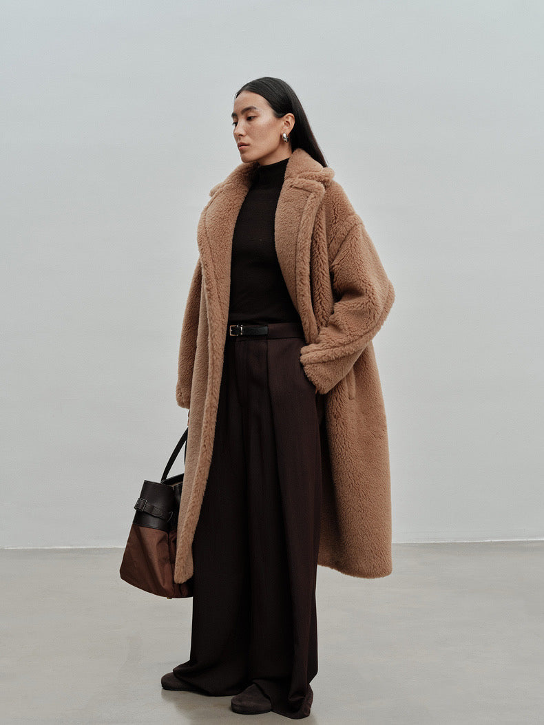 M House Teddy Coat Loose Fit Oversized Coat Camel