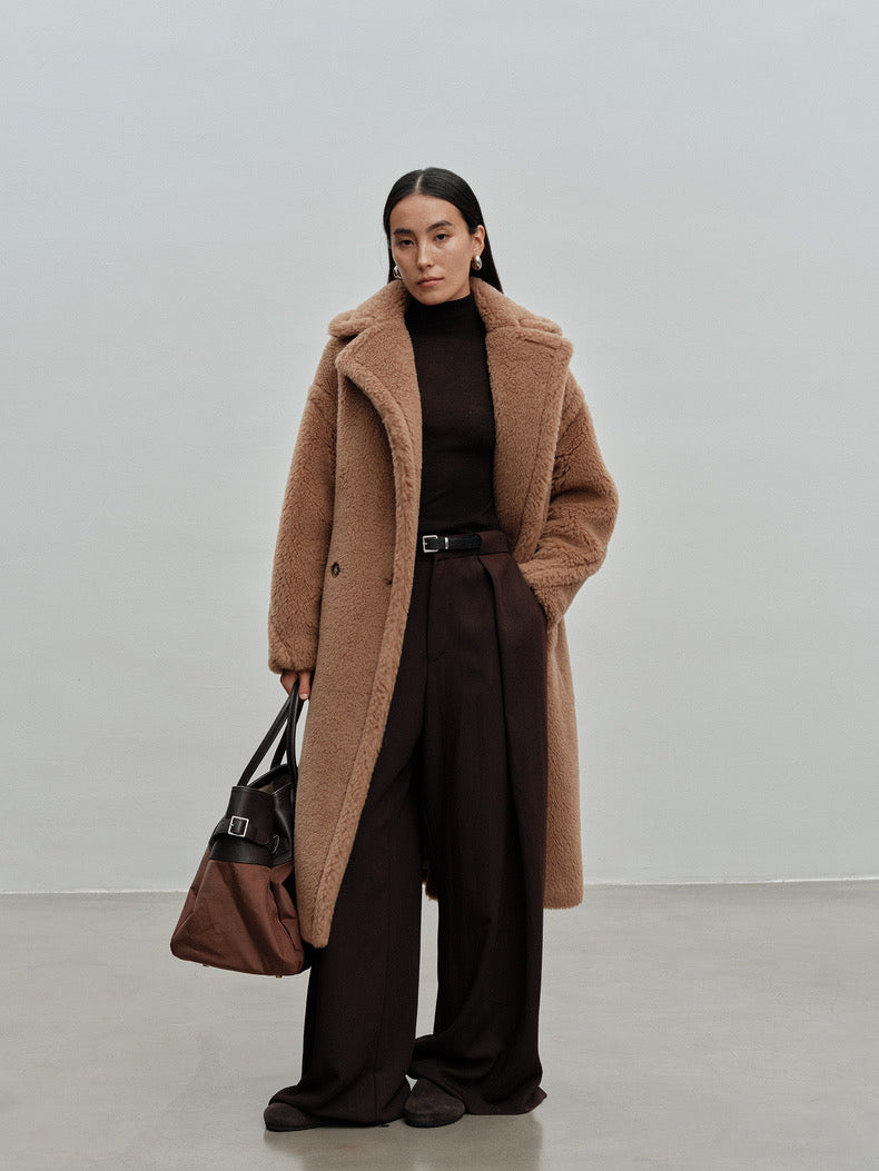 M House Teddy Coat Loose Fit Oversized Coat Camel