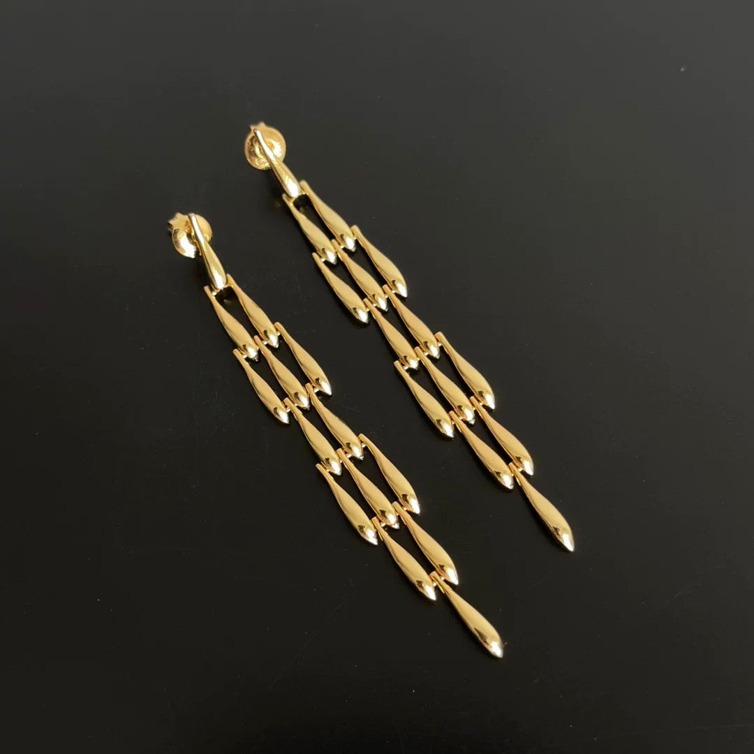 Sardine Earings Gold Plated Sterling Silver