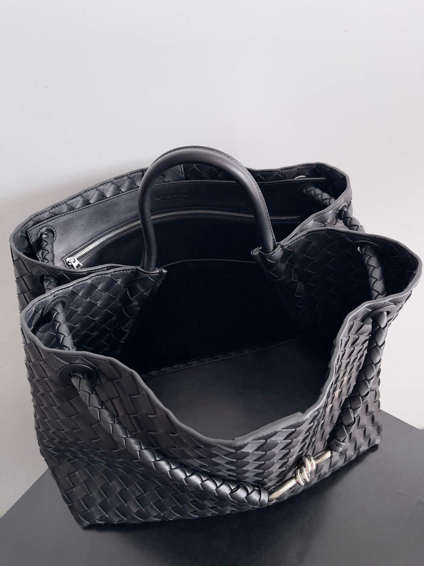 Large Andiamo Bag #9918 Black Silver