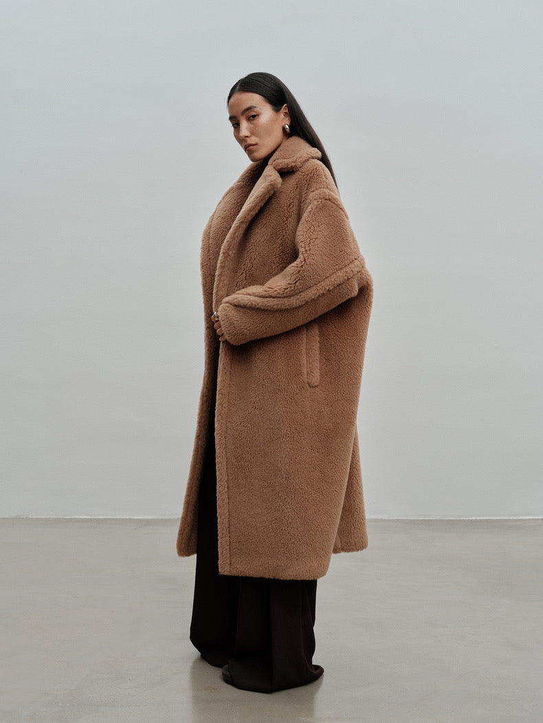 M House Teddy Coat Loose Fit Oversized Coat Camel