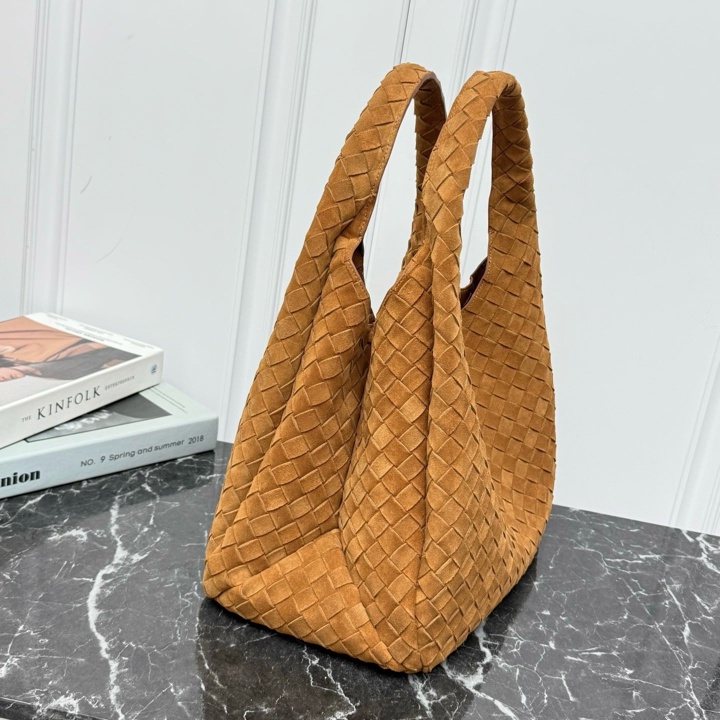Large Campana Bag #2286-1 Suede Nocciola