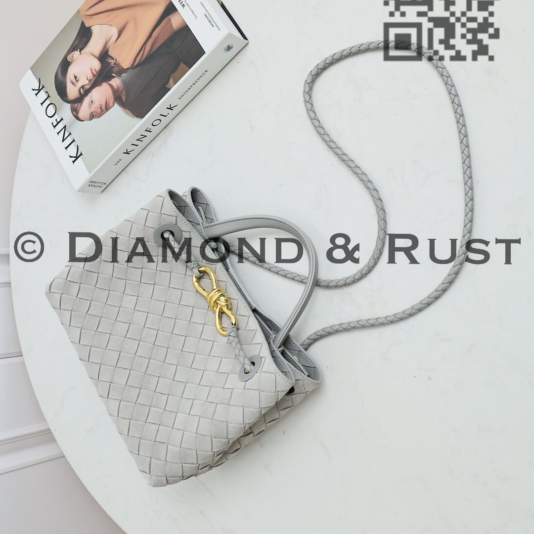 Small Andiamo Bag #2261 Suede Silver Gray