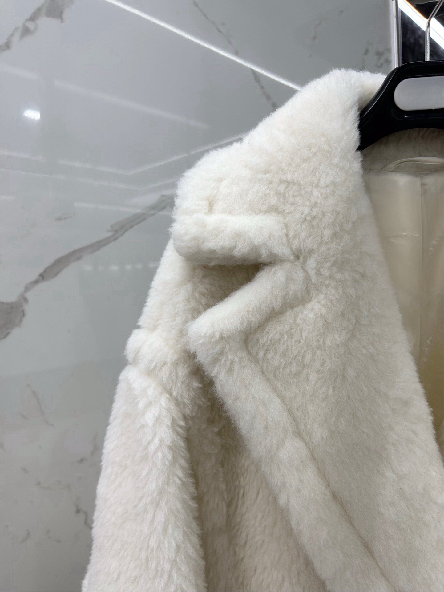 Extended Length Teddy Coat Loose fit Oversized Coat White