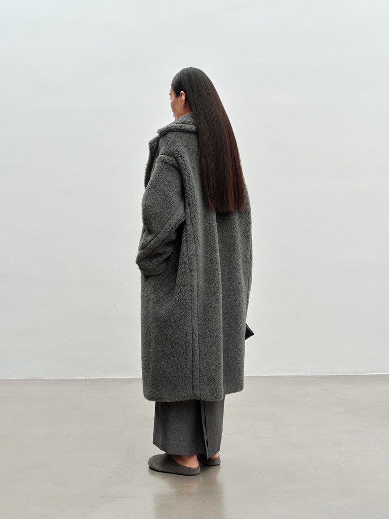 M House Teddy Coat Loose fit oversized coat Smoky Gray