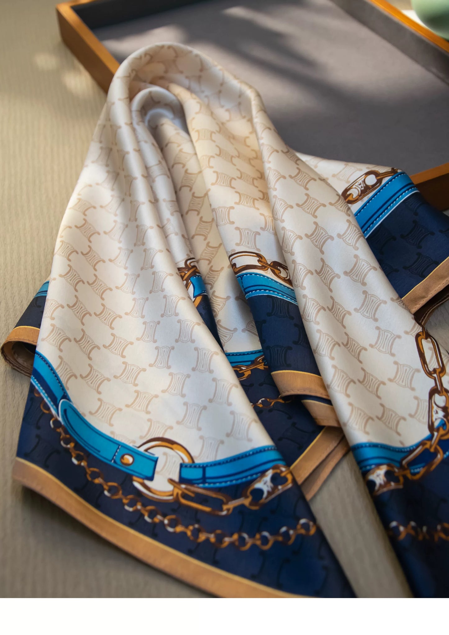 Pure Mulberry Silk Scarf – Lightweight 12 Momme Crepe, 70cm Square