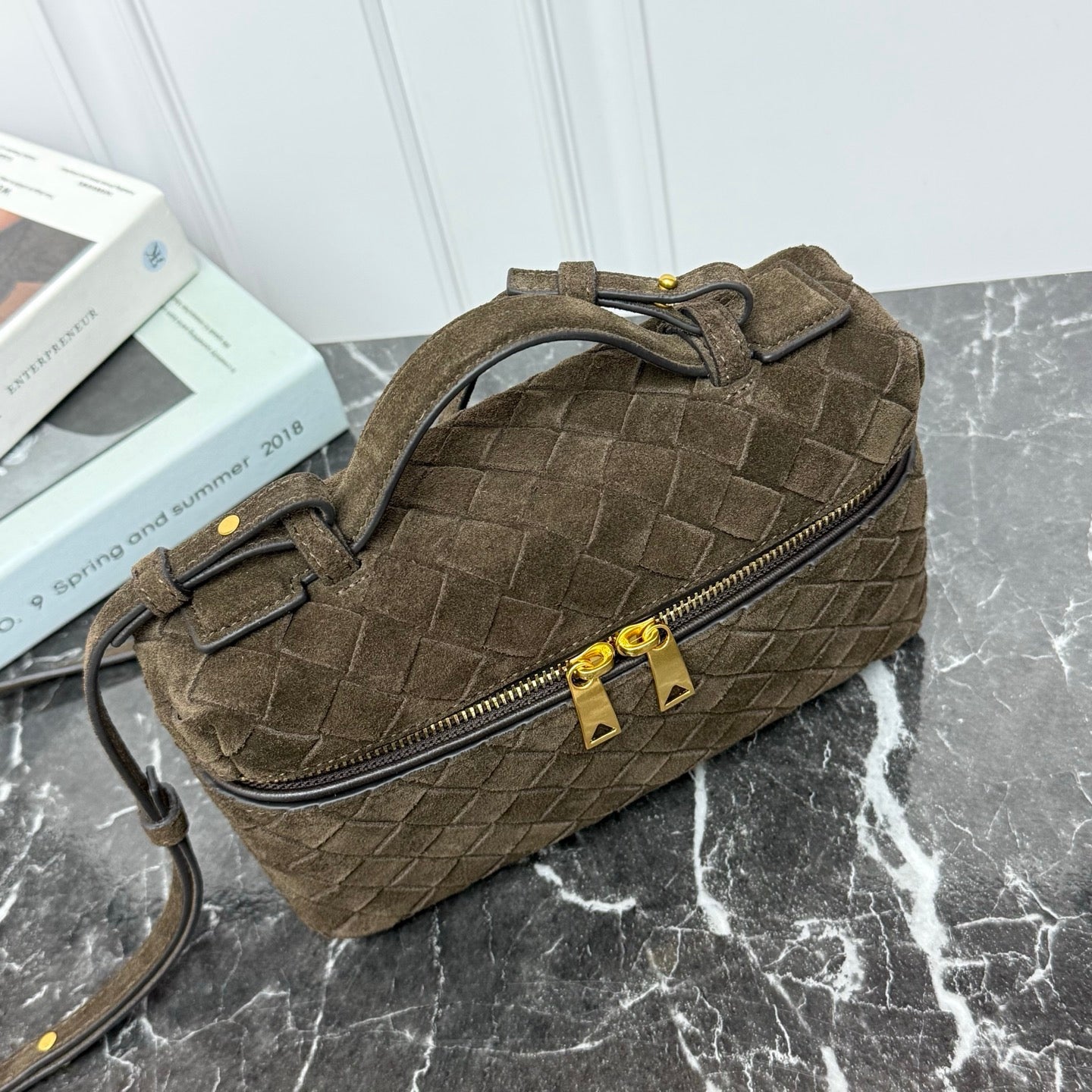 Vanity Crossbody Bag #2280 Chocolate Suede