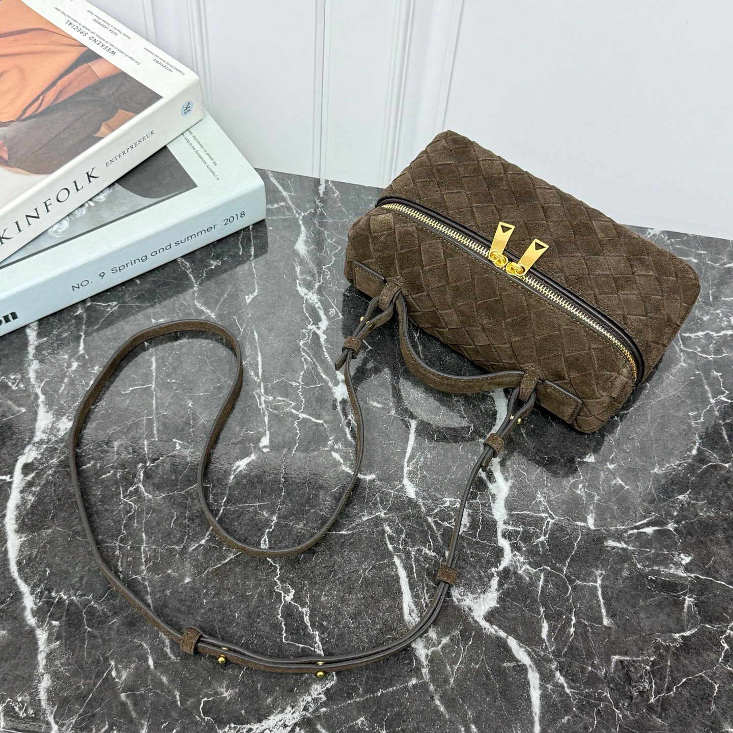 Vanity Crossbody Bag #2280 Chocolate Suede