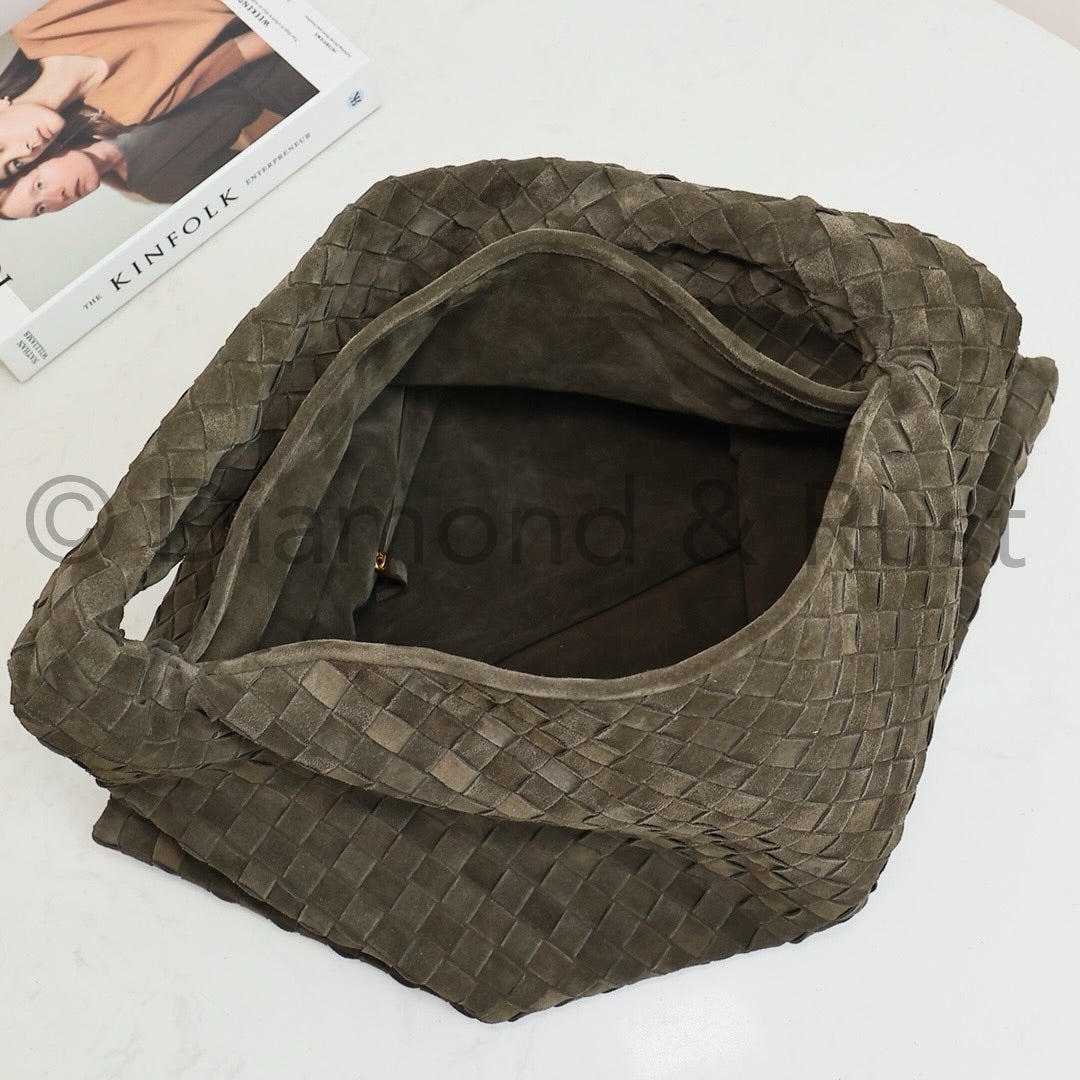 Large Hop Shoulder Bag #2269-1 Suede Olive