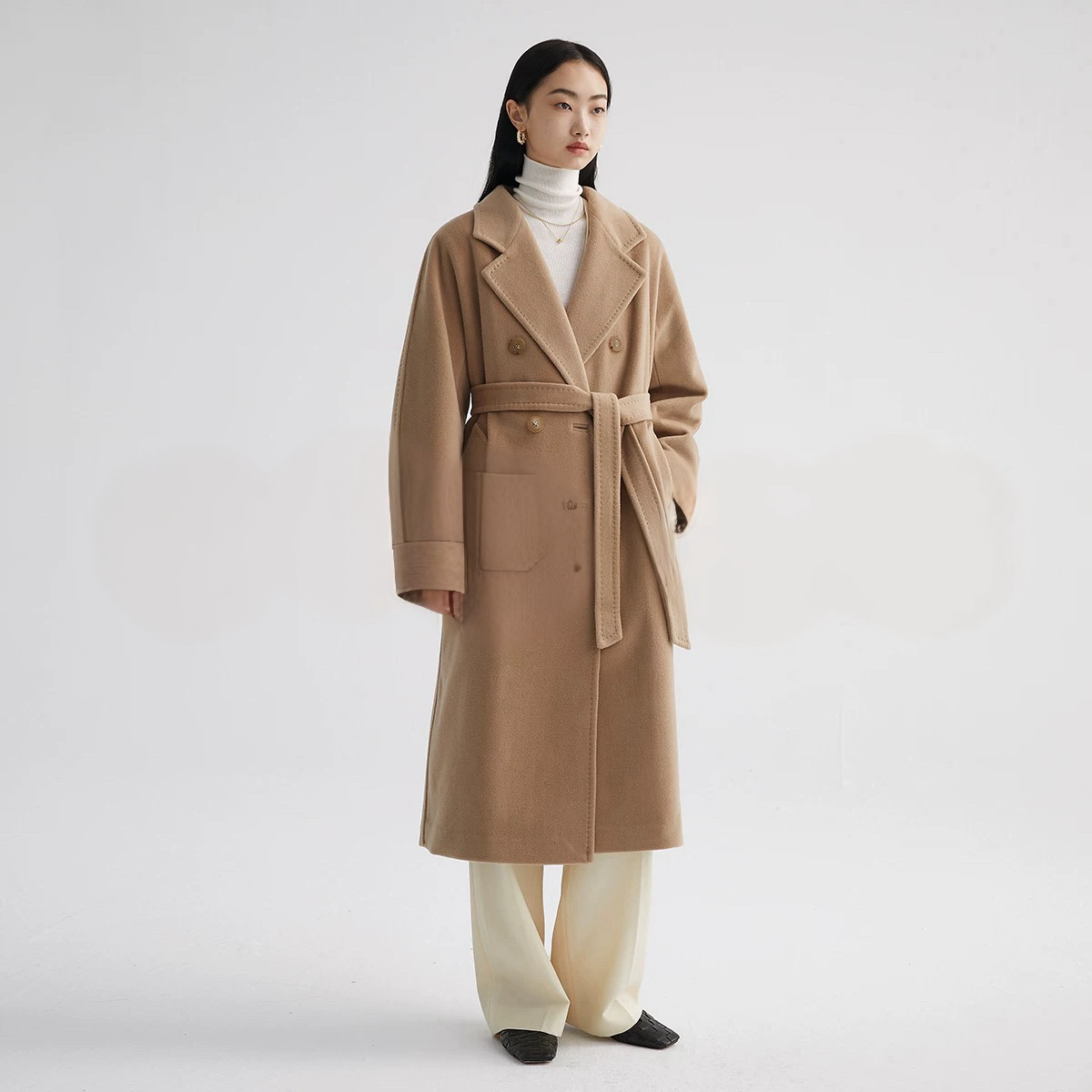 Suri Wool Long Coat #101801 Camel