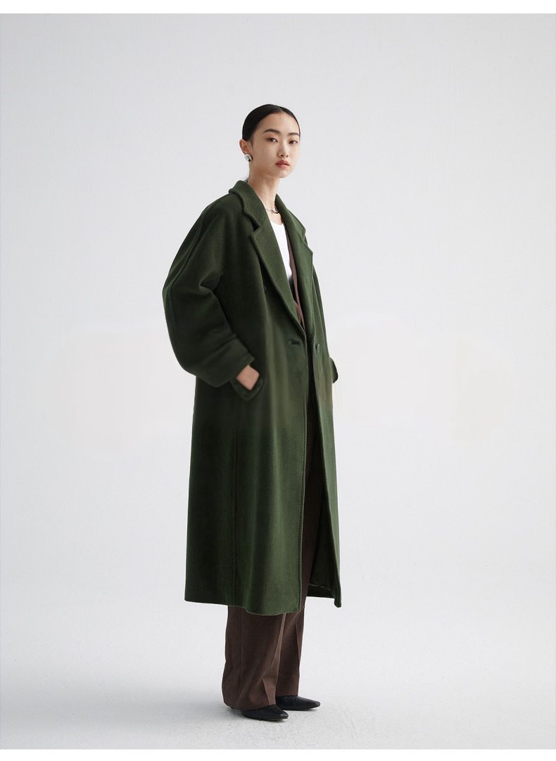 Suri Wool Long Coat #101801 Green