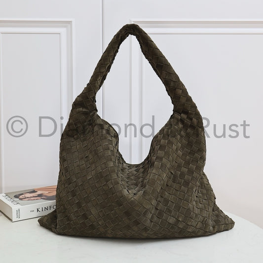 Large Hop Shoulder Bag #2269-1 Suede Olive