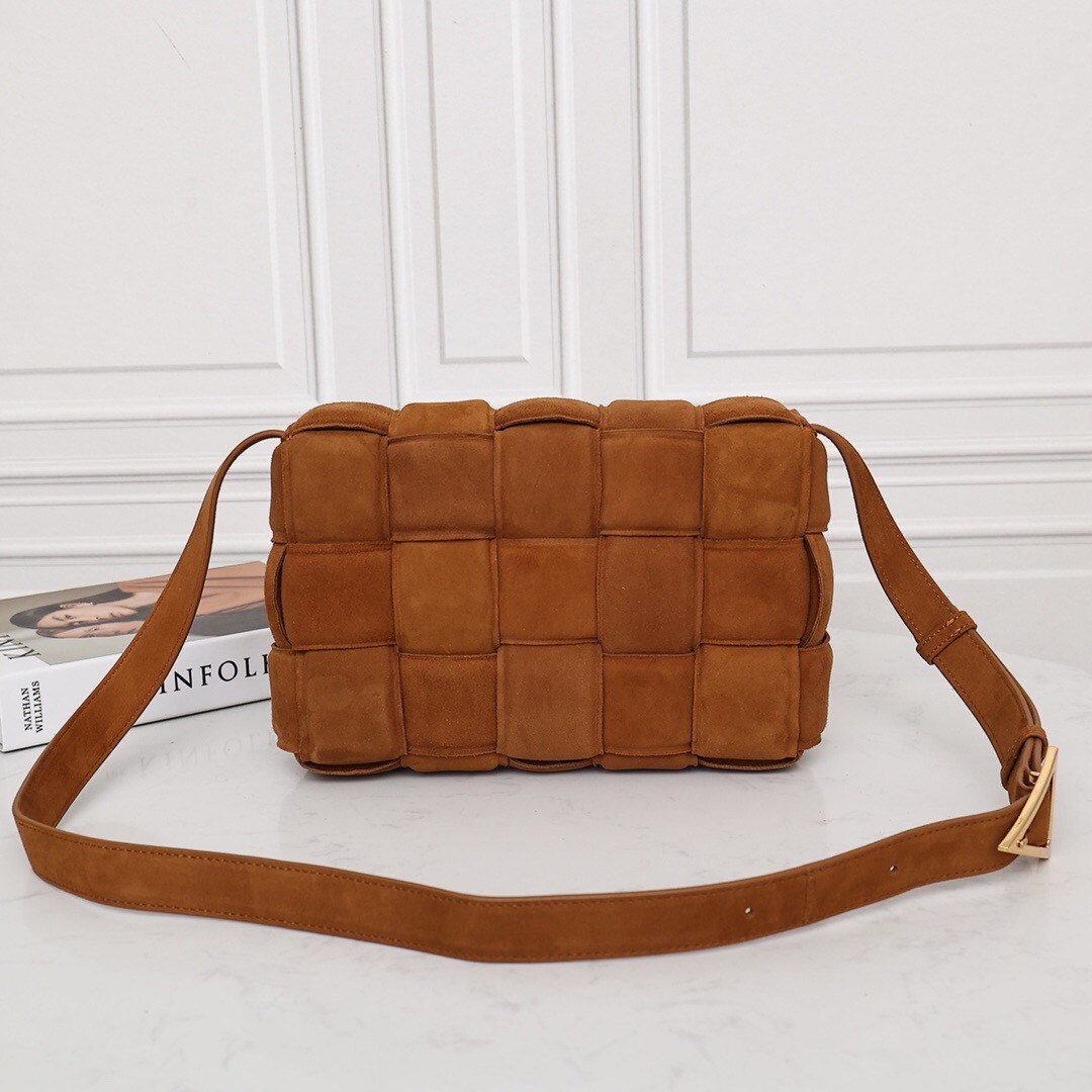 Padded Cassette Bag in Suede #6632A Caramel-Clearance