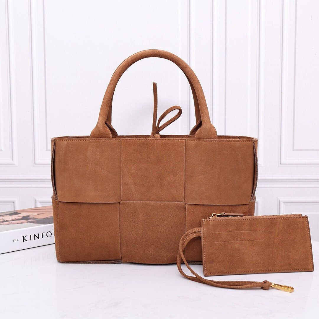 Medium Tote in Suede 36cm #2218A Caramel-Clearance