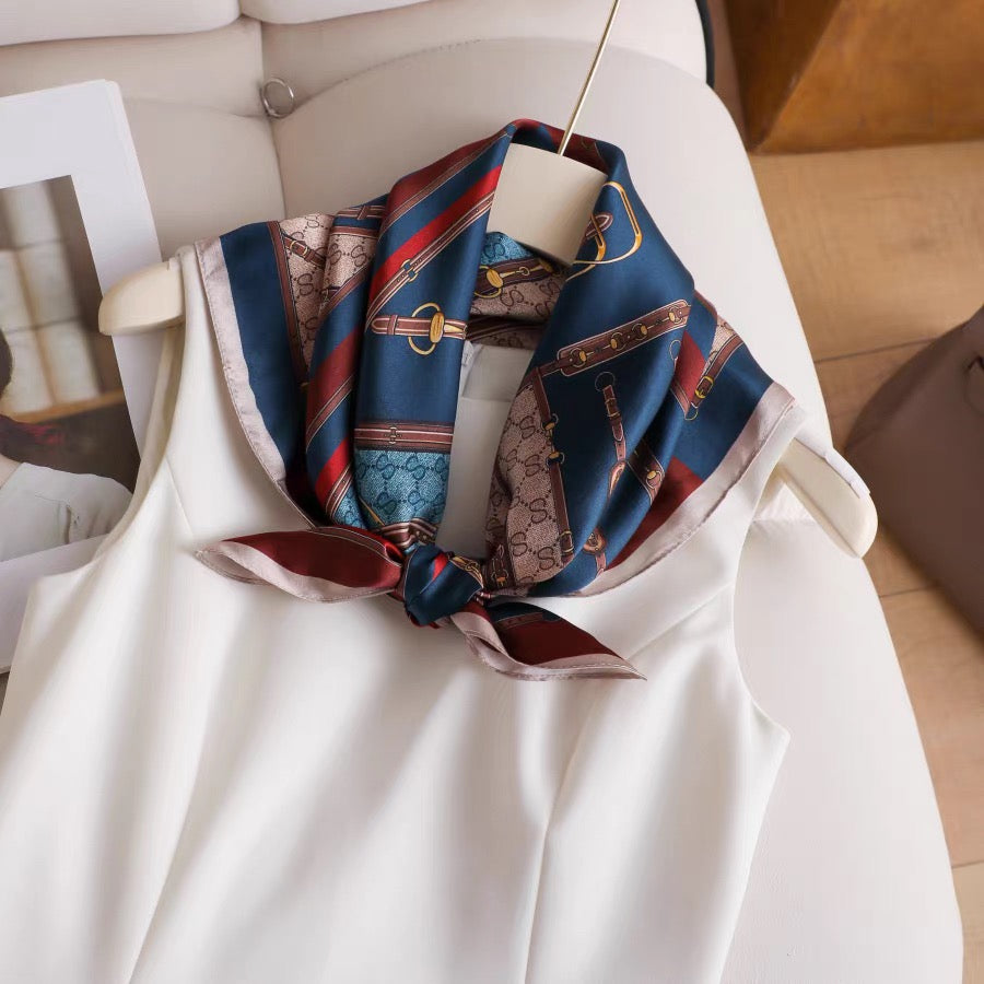 Pure-silk crêpe-de-chine double georgette scarf 100 % mulberry silk 70cm Square