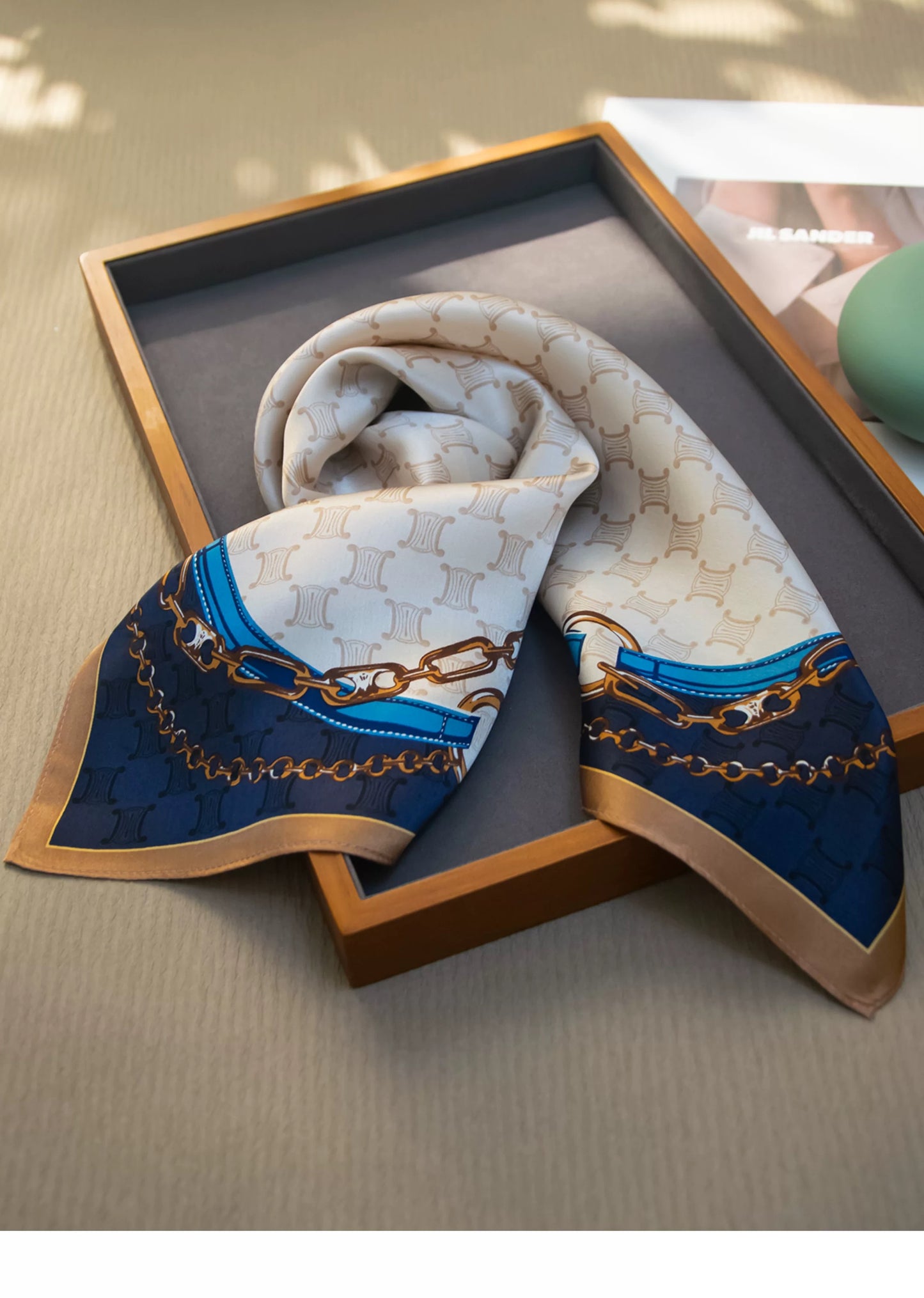 Pure Mulberry Silk Scarf – Lightweight 12 Momme Crepe, 70cm Square