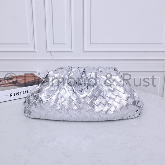 Large Pouch Clutch #9029 Silver