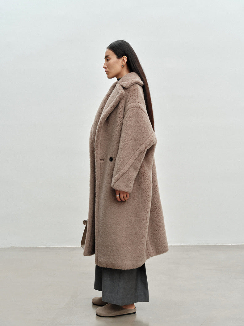 M House Teddy Coat Loose Fit Oversized Coat Milk Tea