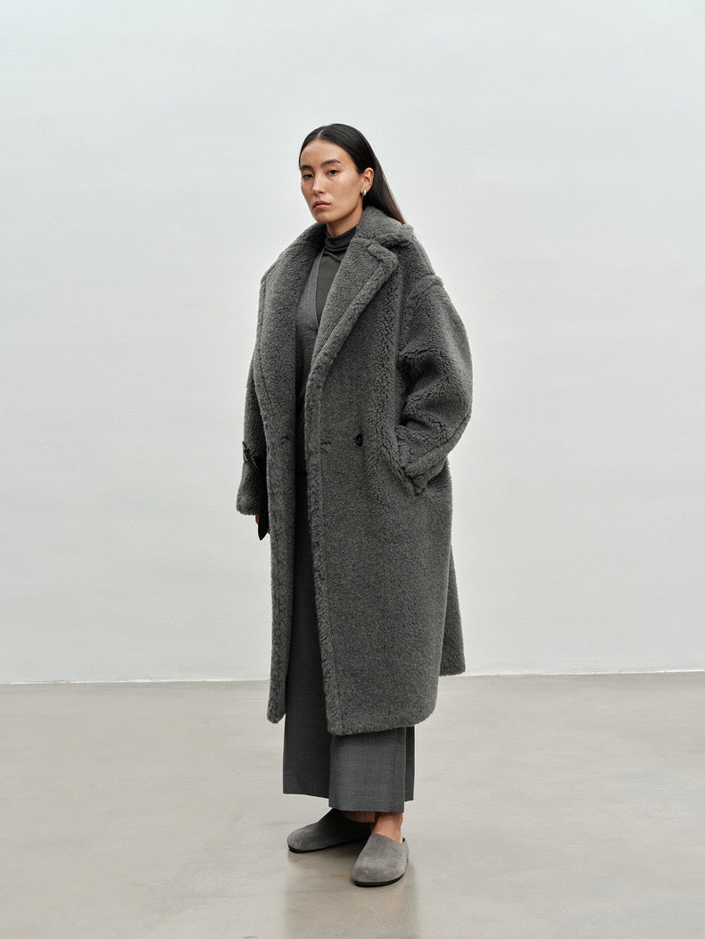 M House Teddy Coat Loose fit oversized coat Smoky Gray