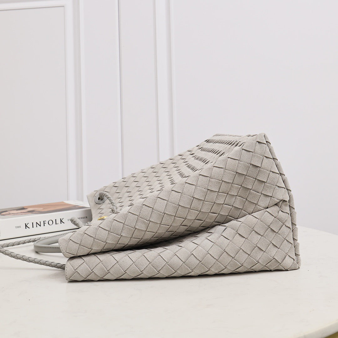 Large Andiamo Bag #2277 Silver Gray Suede
