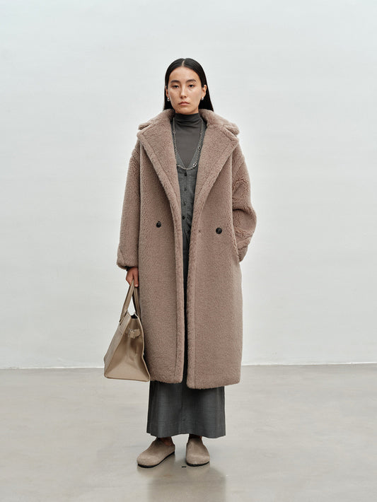 M House Teddy Coat Loose Fit Oversized Coat Milk Tea