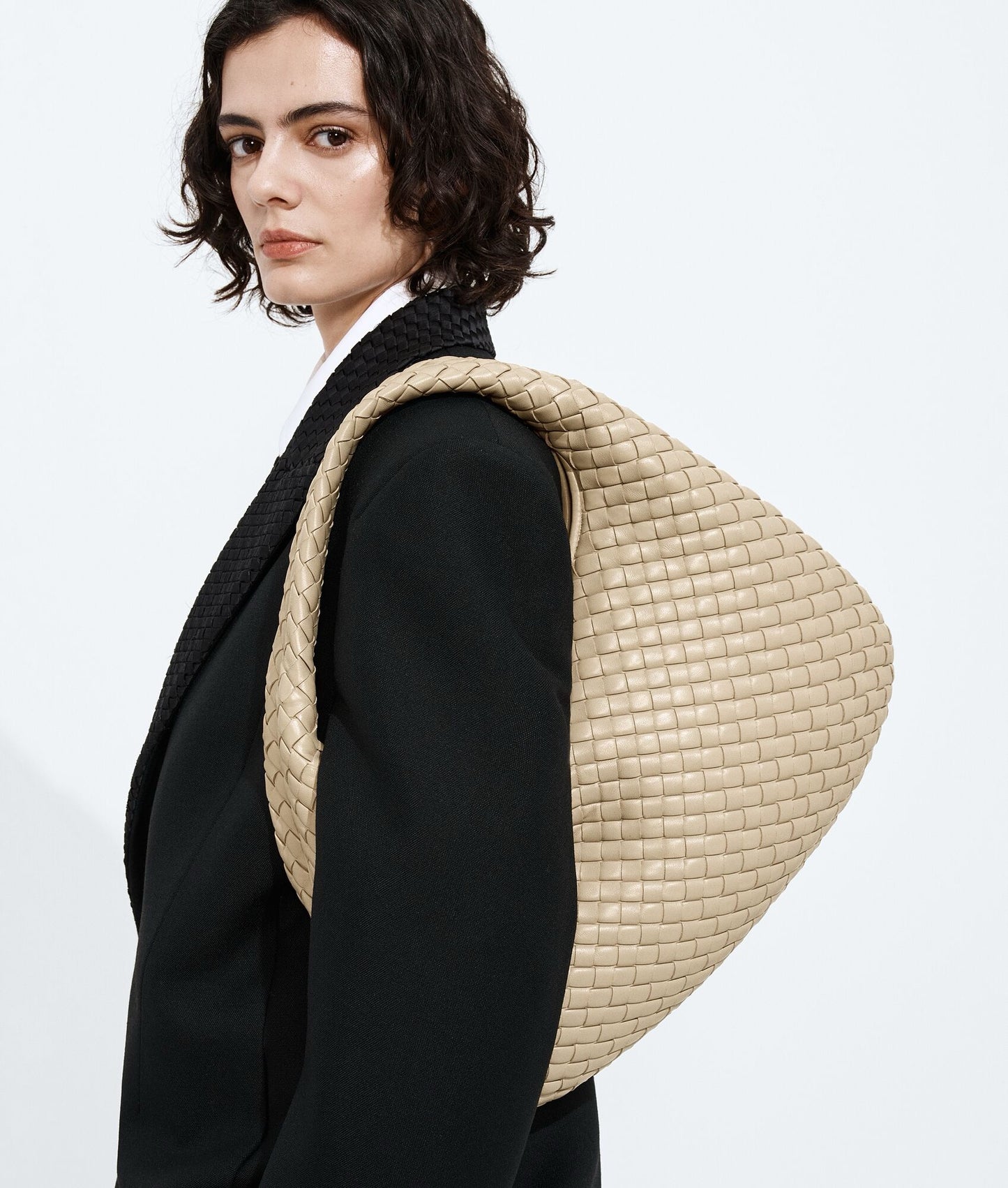 Large Veneta Shoulder Bag #2291 Oat
