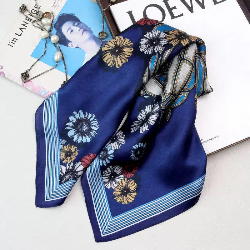 Pure-silk crêpe-de-Chine scarf 100 % mulberry silk 70cm Square