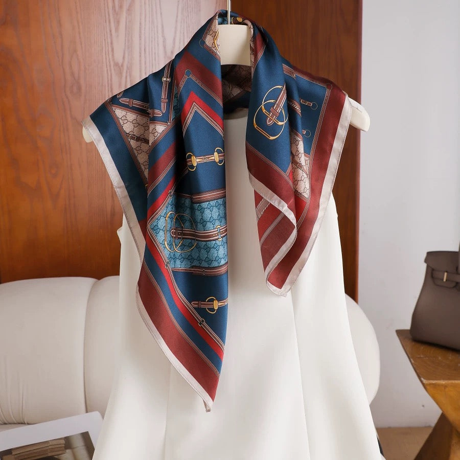 Pure-silk crêpe-de-chine double georgette scarf 100 % mulberry silk 70cm Square
