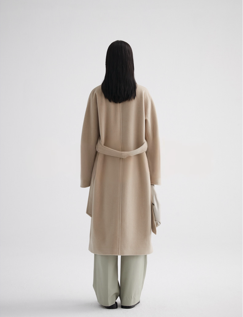 Suri Wool Long Coat #101801 Milk Tea