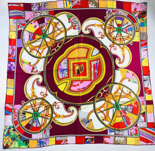 Pure Mulberry Silk Scarf – Lightweight 12 Momme Crepe, 110cm Square Large Wrap Shawl