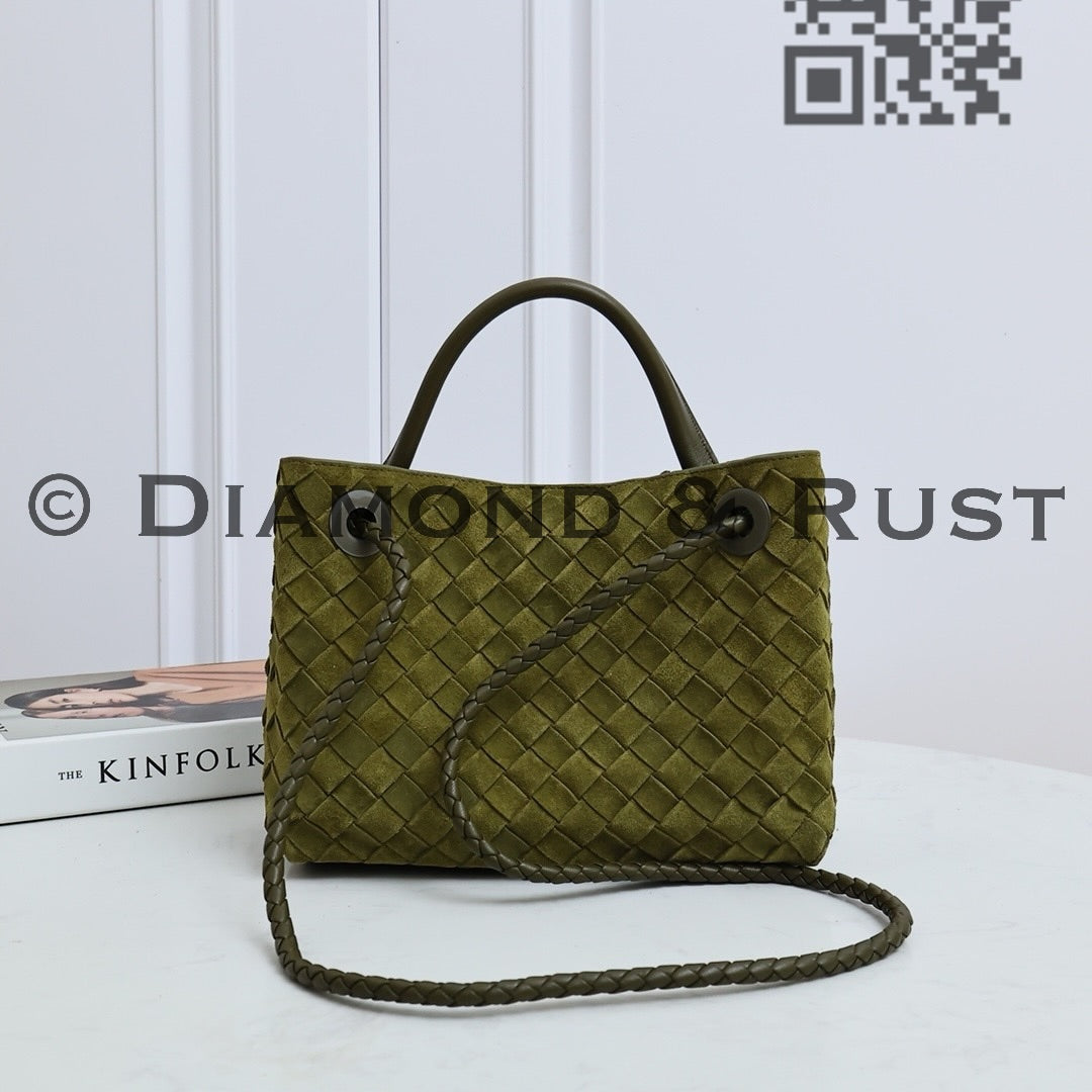 Small Andiamo Bag #2261 Suede Olive Green