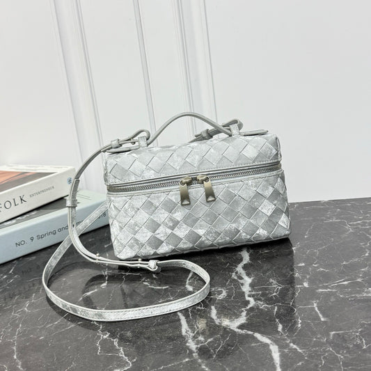 Vanity Crossbody Bag #2280 Silver Suede