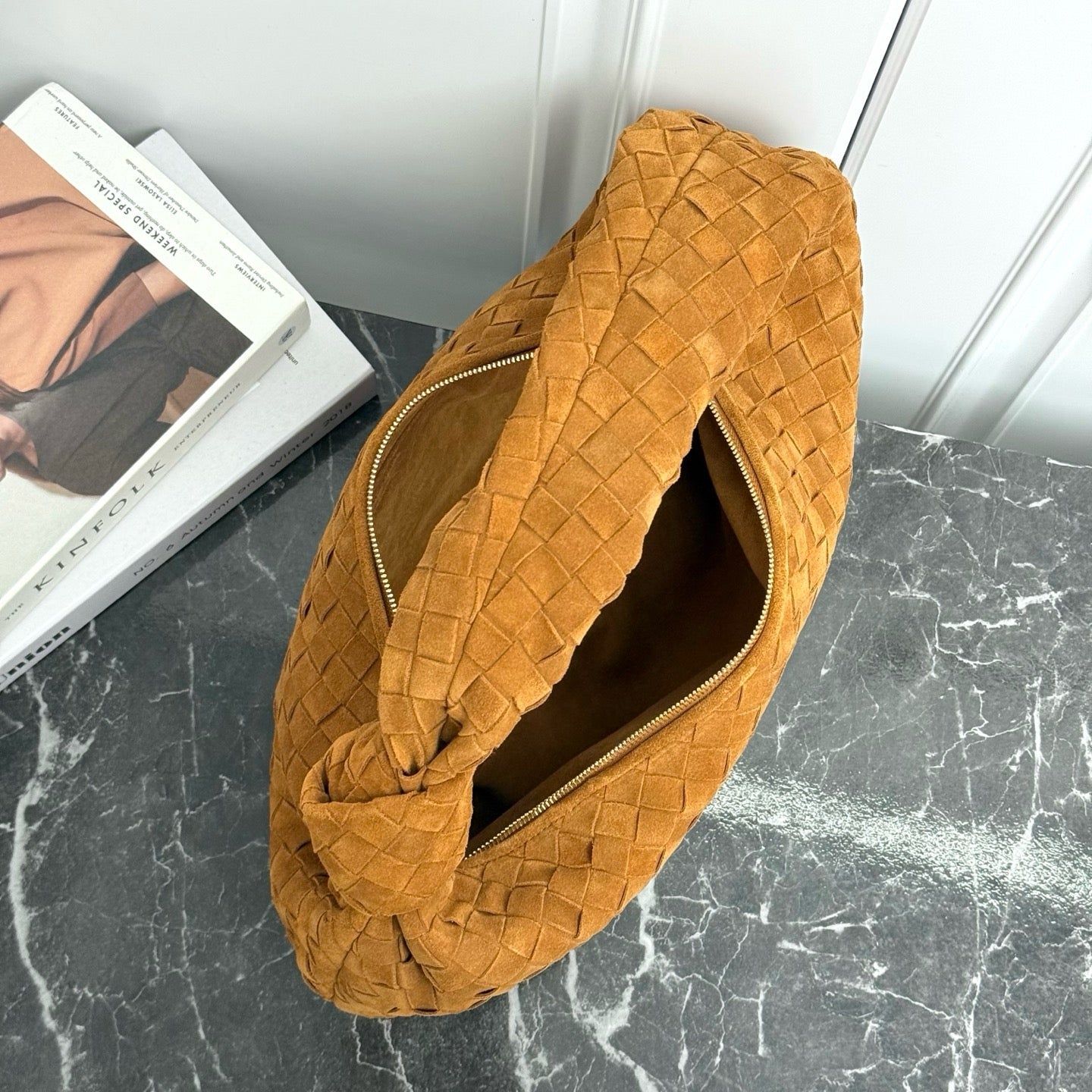 New Large Jodie Shoulder Bag #2287 Amber Suede
