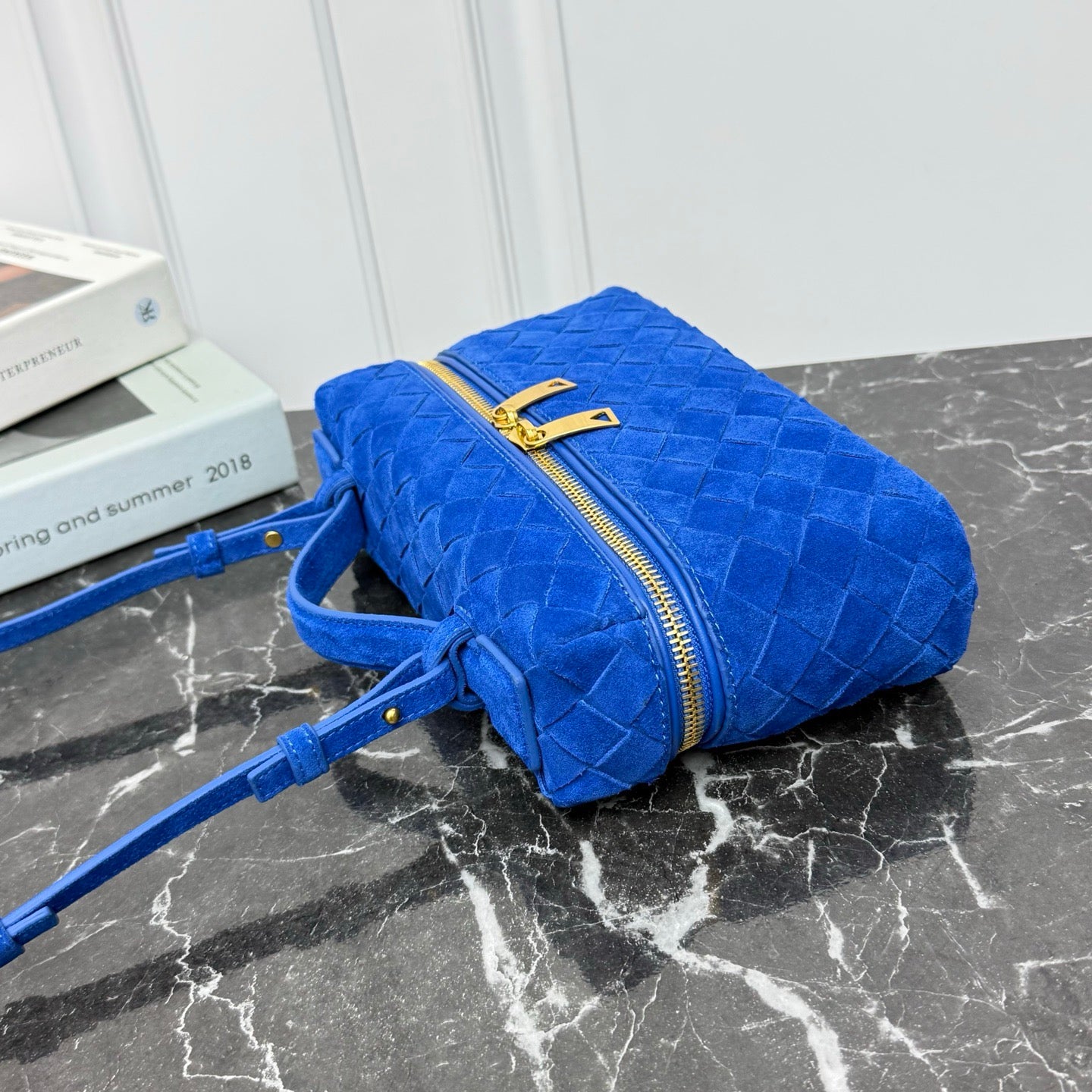 Vanity Crossbody Bag #2280 Blue Suede