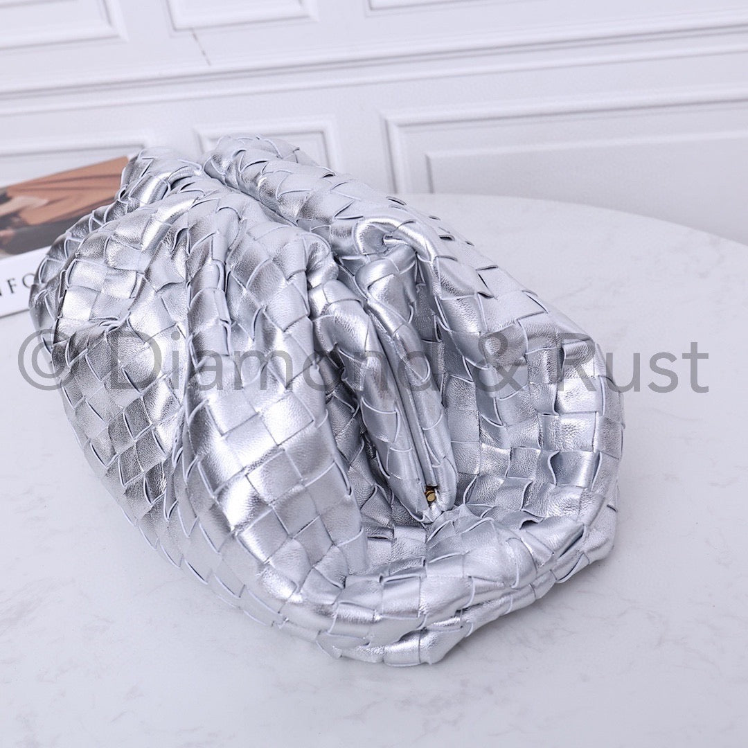 Large Pouch Clutch #9029 Silver