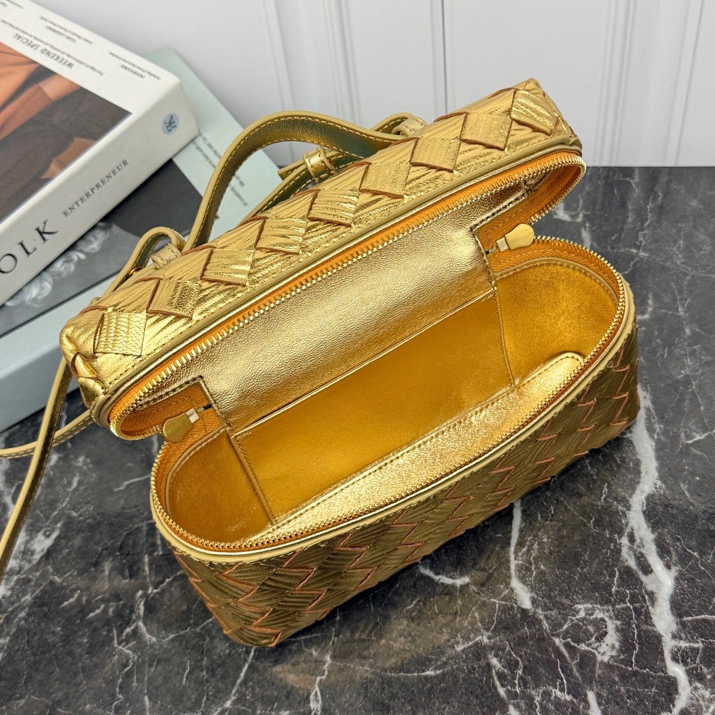 Vanity Crossbody Bag #2280 Gold Metallic