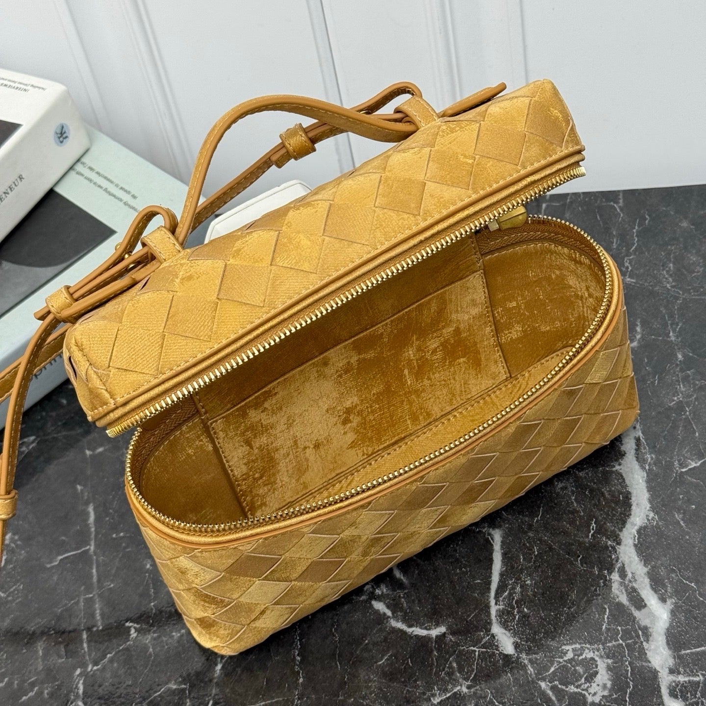 Vanity Crossbody Bag #2280 Golden Suede