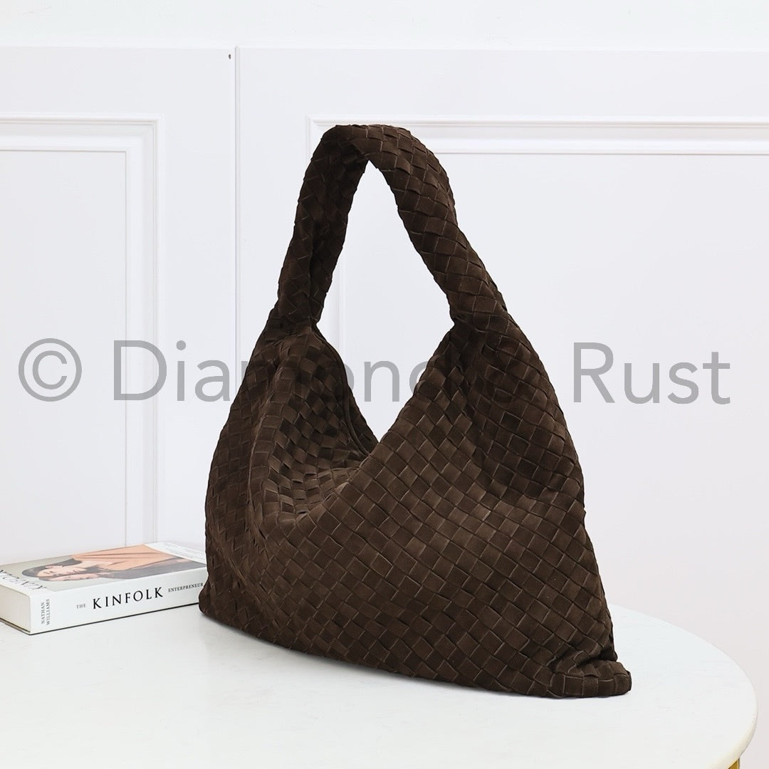 Large Hop Shoulder Bag #2269-1 Suede Chocolate