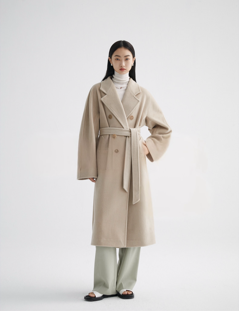 Suri Wool Long Coat #101801 Milk Tea