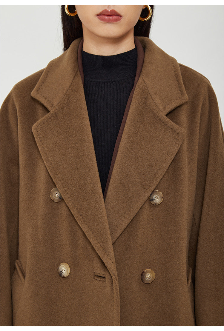 Suri Wool Long Coat #101801 Tobacco